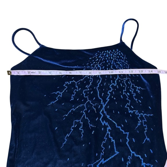 mine vintage velvet maxi dress size small glitter Whimsigoth Y2K goth formal - Picture 8 of 9